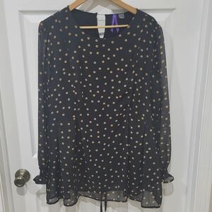 Seraphine Black Blouse with Gold Accents